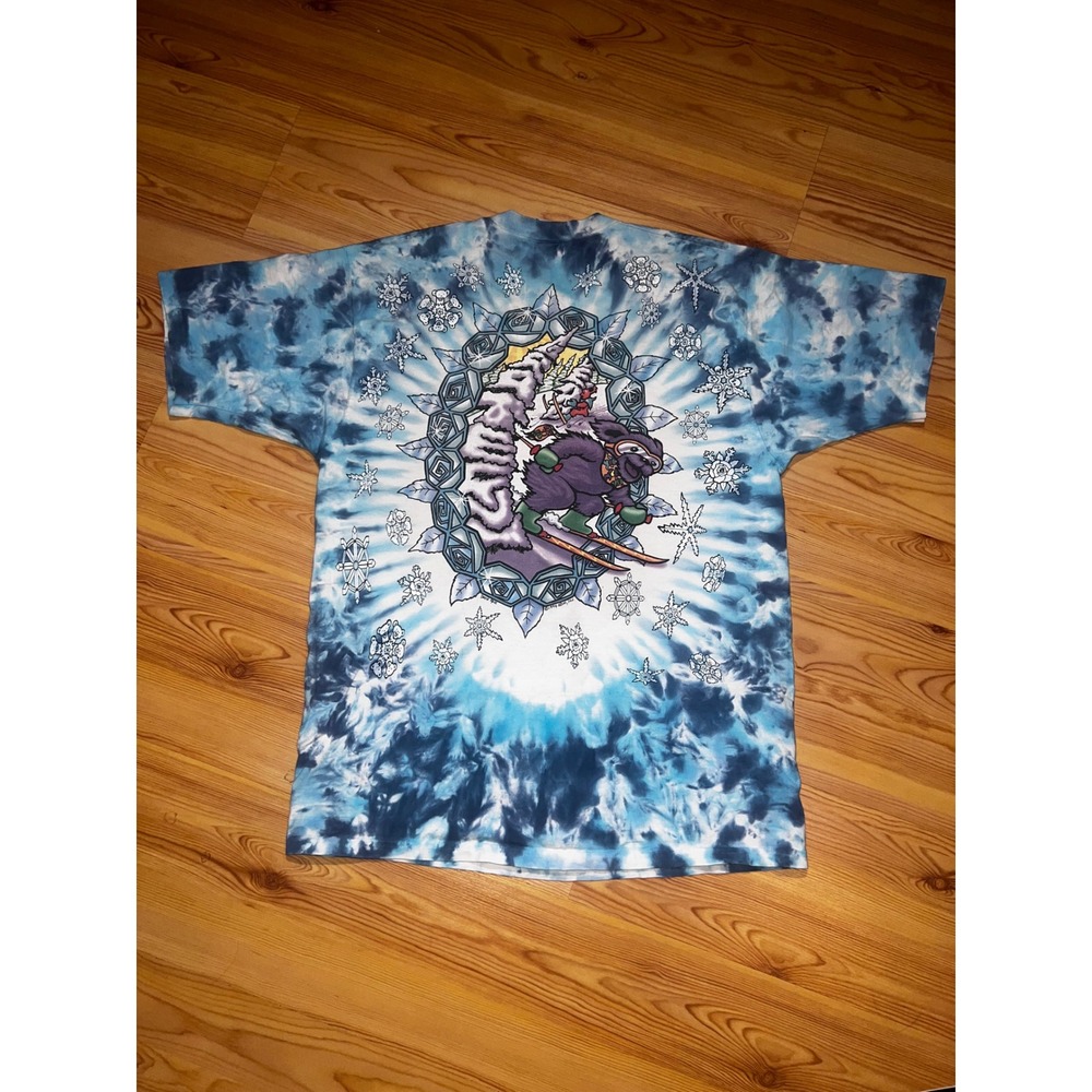 Vintage 1994 Grateful Dead Snowboard Ski Bears Shirt Liquid Blue Tie Dye L 90s - Picture 7 of 8